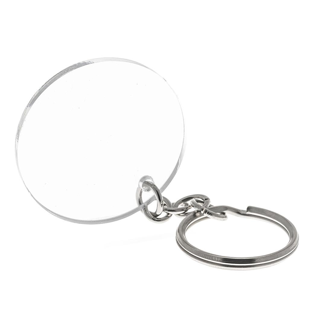 Methacrylate key-ring  rounded 50mm ø 